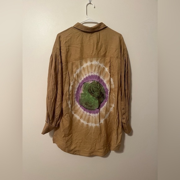 Free People Yin Yang Tie Dye Graphic Buttondown We The Free - Picture 4 of 12